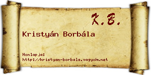 Kristyán Borbála névjegykártya
