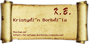 Kristyán Borbála névjegykártya